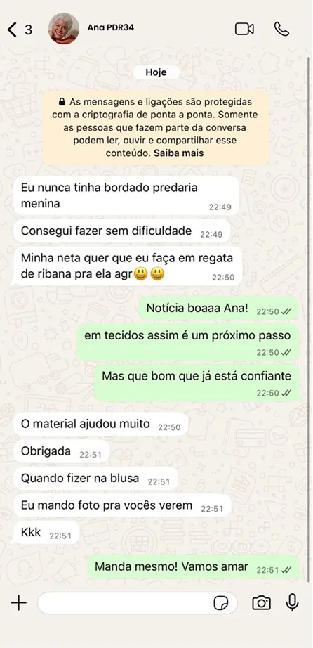 Depoimento de aluna